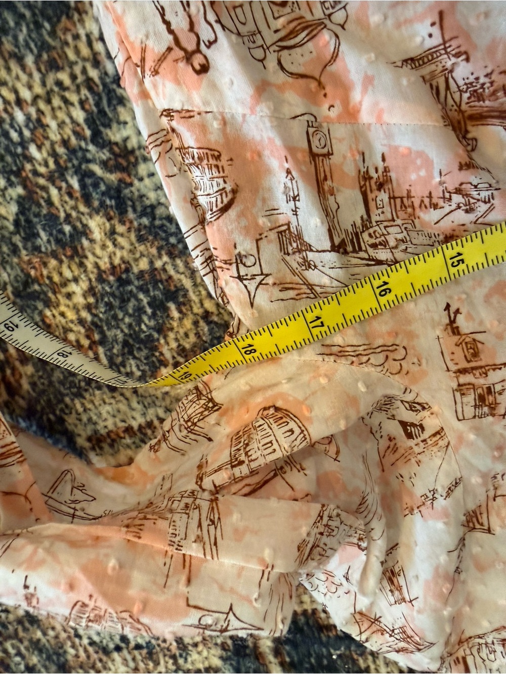 Odille Peach Printed Button-Down Shirt - Picture 4 of 7